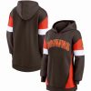 Sports Fan Shop * | Fanatics Women'S Branded Cleveland Browns Lock It Down Pullover Hoodie Brown, Orange