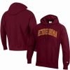 Sports Fan Shop * | Champion Men'S Bethune-Cookman Wildcats Tall Arch Pullover Hoodie Maroon