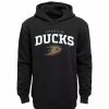 Sports Fan Shop * | Outerstuff Youth Boys Anaheim Ducks Team Lock Up Pullover Hoodie Black