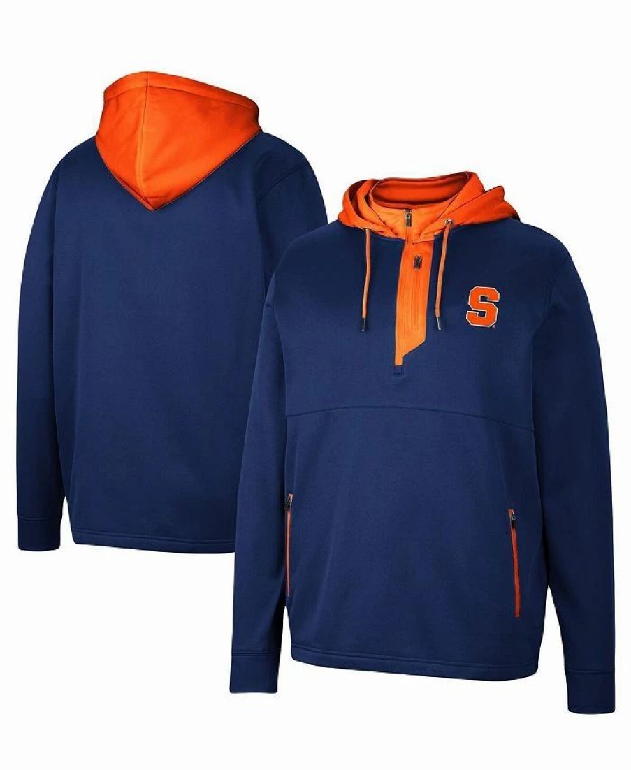 Sports Fan Shop * | Men'S Syracuse Orange Luge 3.0 Quarter-Zip Hoodie Navy