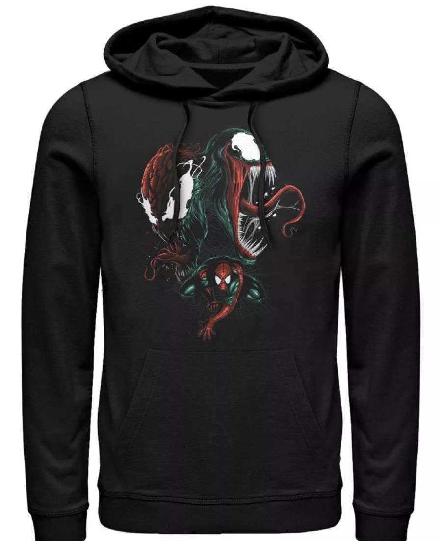 Hoodies & Sweatshirts * | Men'S Marvel Spider-Man Bad Conscience Fleece Pullover Hoodie Black