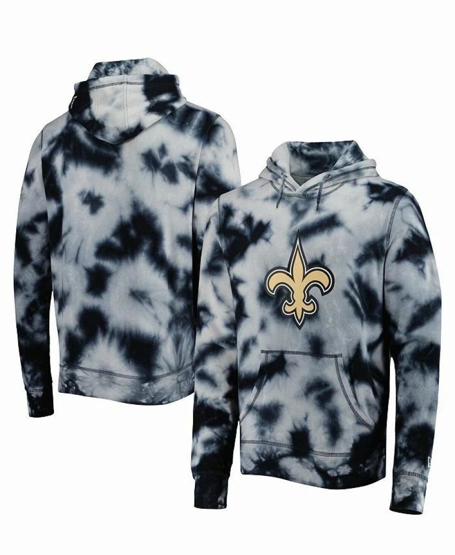 Sports Fan Shop * | New Era Men'S New Orleans Saints Team Tie-Dye Pullover Hoodie Black