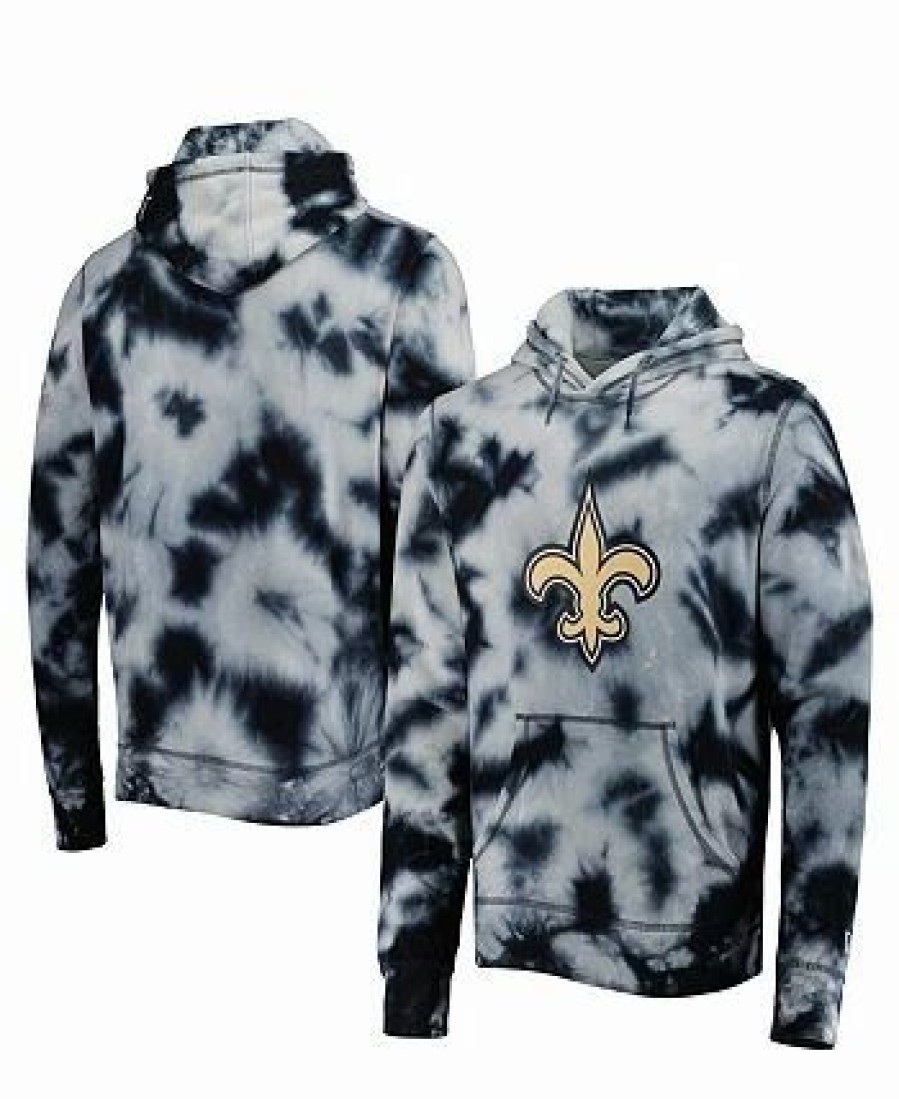 Sports Fan Shop * | New Era Men'S New Orleans Saints Team Tie-Dye Pullover Hoodie Black