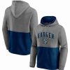 Sports Fan Shop * | Fanatics Men'S Branded Seattle Kraken Block Party Classic Arch Signature Pullover Hoodie Heathered Gray, Deep Sea Blue