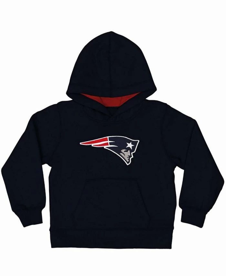 Sports Fan Shop * | Outerstuff Toddler Boys And Girls Blue New England Patriots Fan Gear Primary Logo Pullover Hoodie Navy