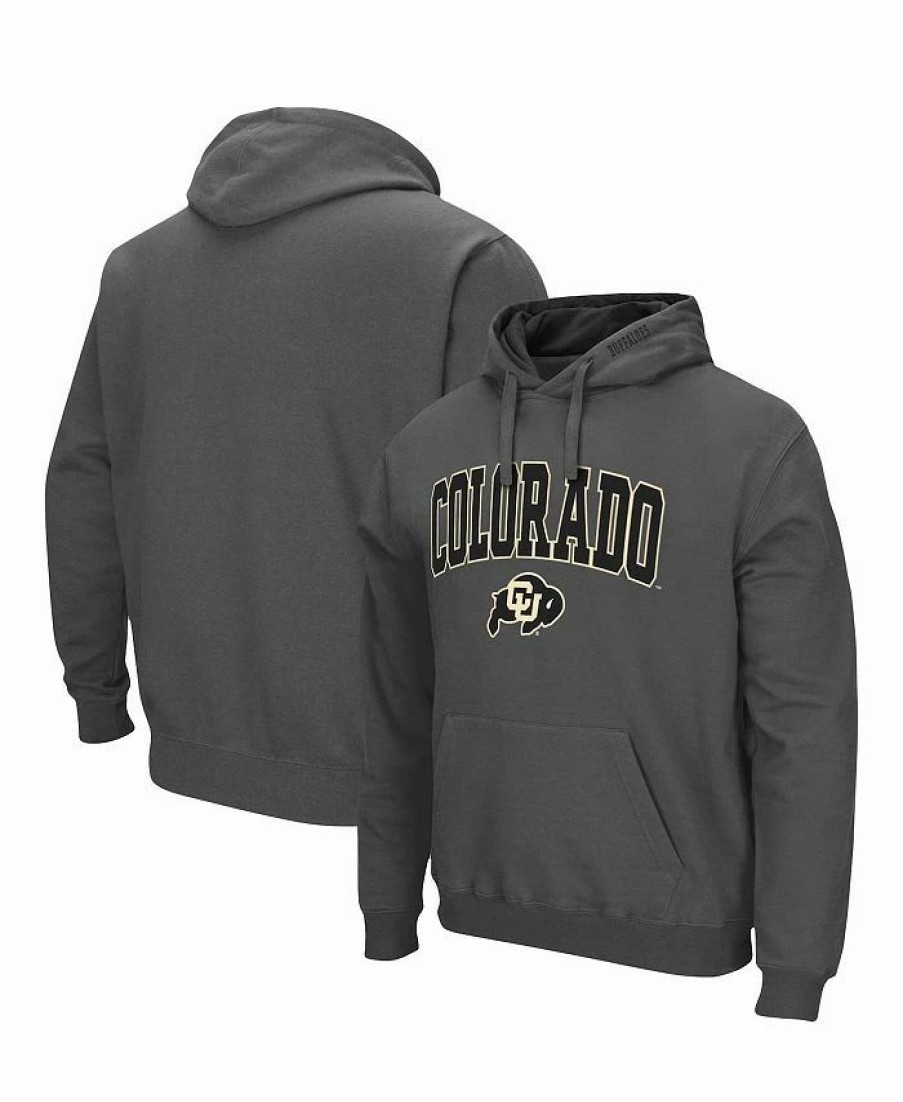 Sports Fan Shop * | Men'S Colorado Buffaloes Arch And Logo 3.0 Pullover Hoodie Charcoal