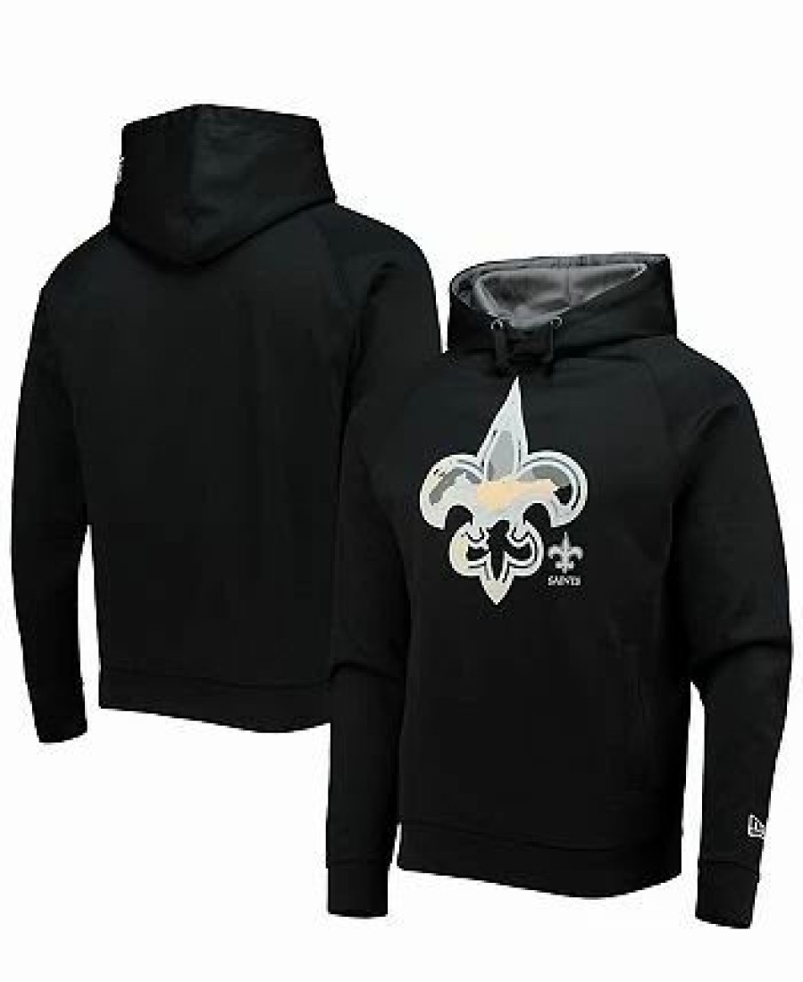 Sports Fan Shop * | New Era Men'S New Orleans Saints Training Collection Raglan Pullover Hoodie Black