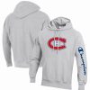 Sports Fan Shop * | Champion Men'S Montreal Canadiens Reverse Weave Pullover Hoodie Heathered Gray