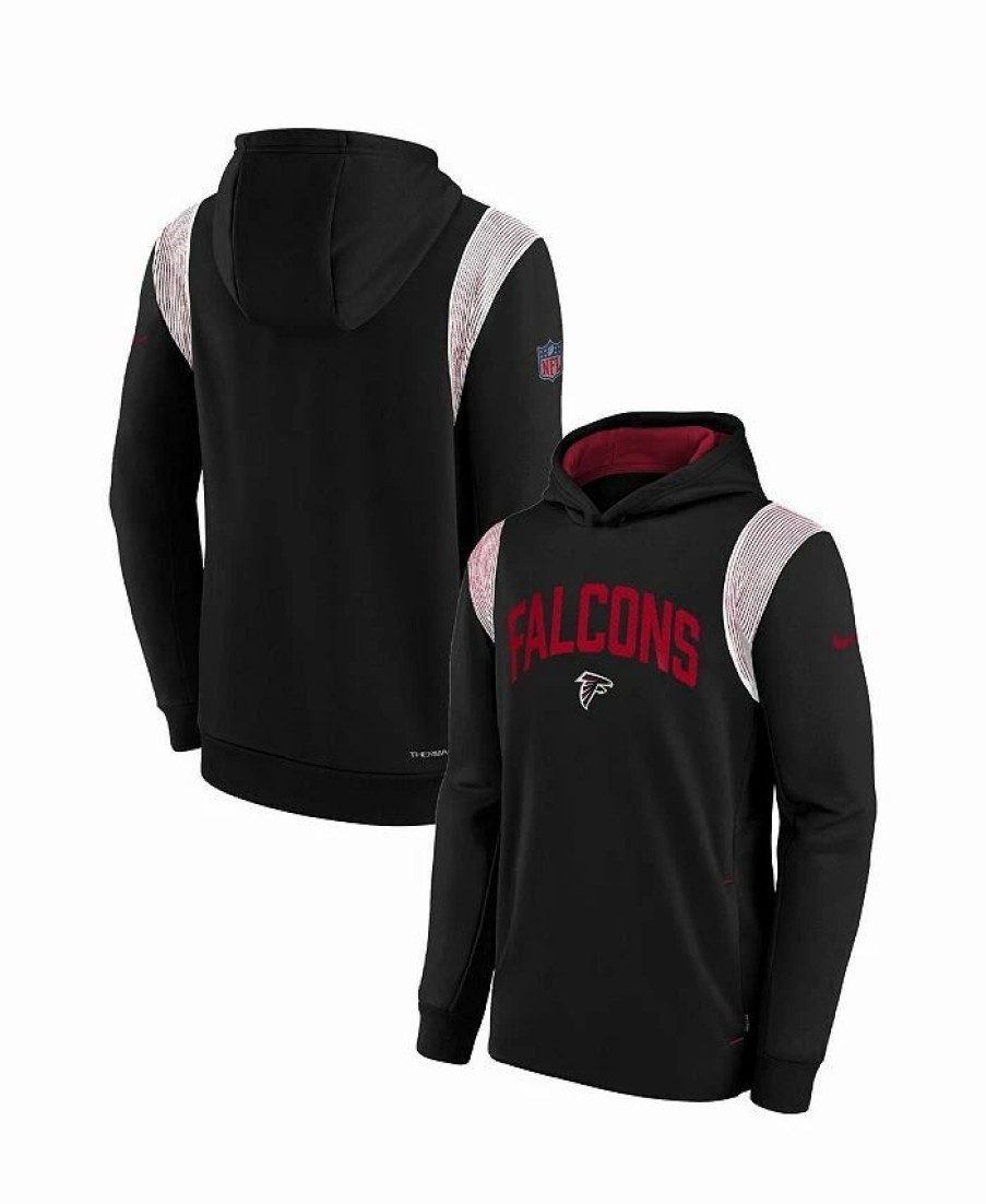 Sports Fan Shop * | Nike Youth Boys Atlanta Falcons Sideline Fleece Performance Pullover Hoodie Black