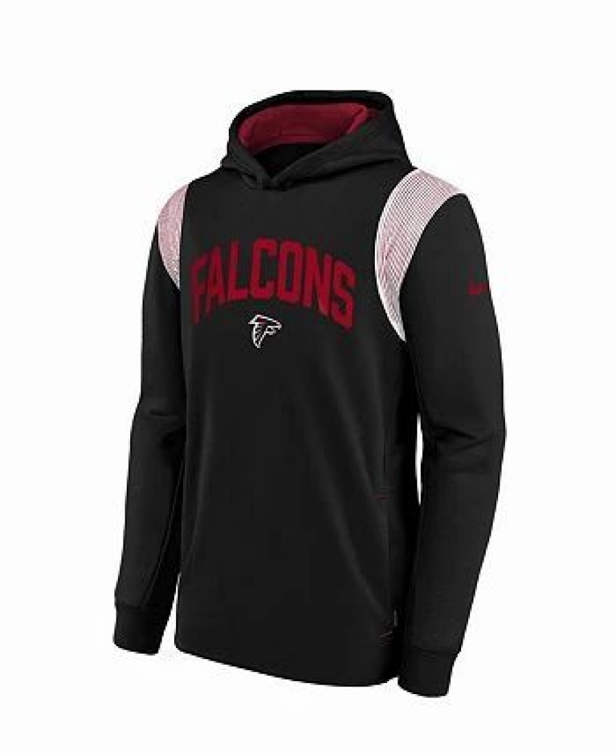 Sports Fan Shop * | Nike Youth Boys Atlanta Falcons Sideline Fleece Performance Pullover Hoodie Black