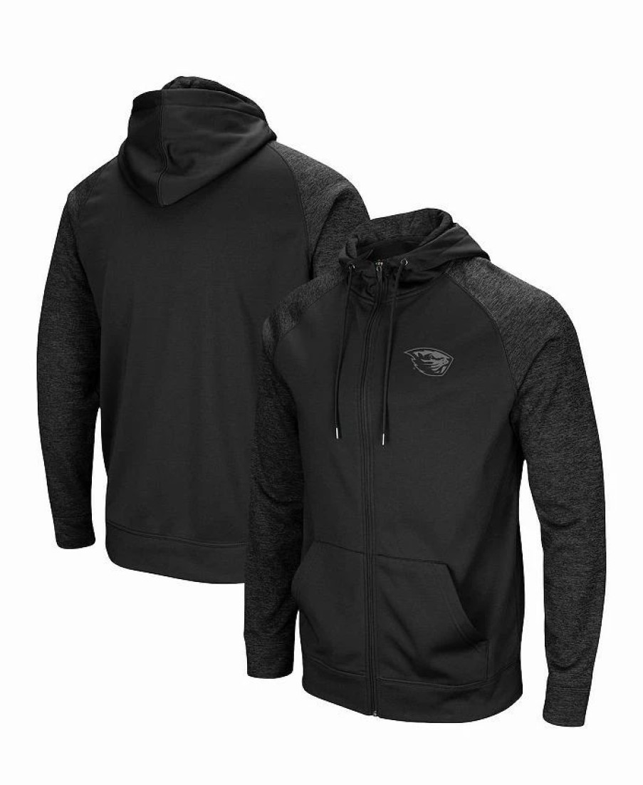 Sports Fan Shop * | Men'S Oregon State Beavers Out 3.0 Tonal Raglan Full-Zip Hoodie Black