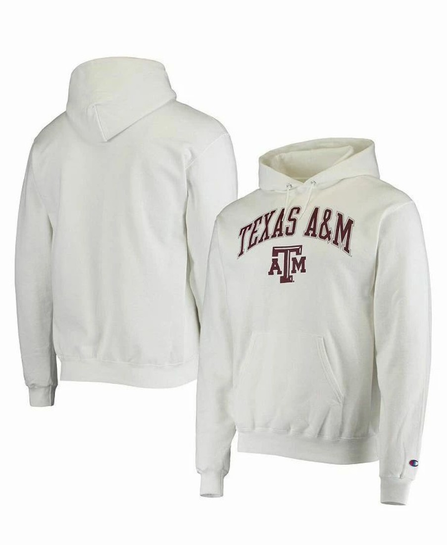 Sports Fan Shop * | Champion Men'S Texas A&M Aggies Campus Classic Pullover Hoodie White