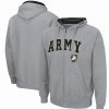 Sports Fan Shop * | Men'S Army Black Knights Arch & Logo 3.0 Full-Zip Hoodie Heathered Gray