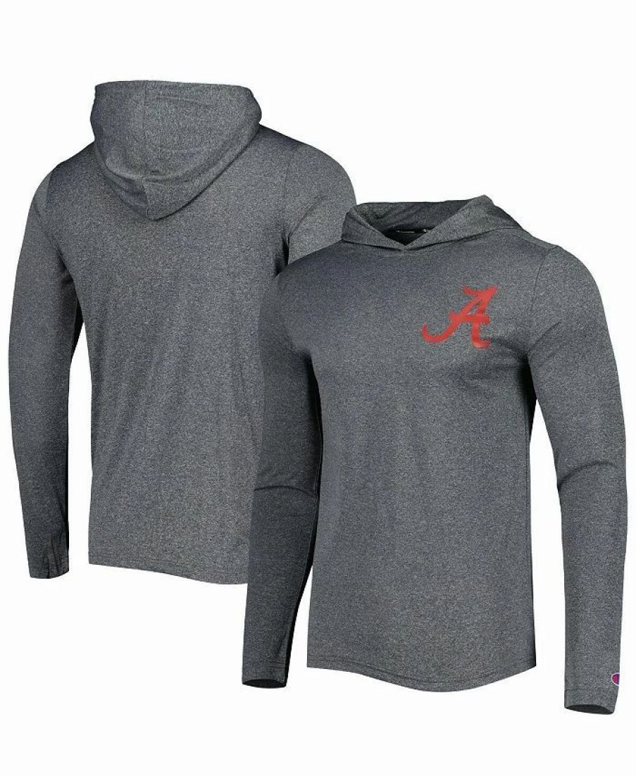 Sports Fan Shop * | Champion Men'S Alabama Crimson Tide Hoodie Long Sleeve T-Shirt Gray