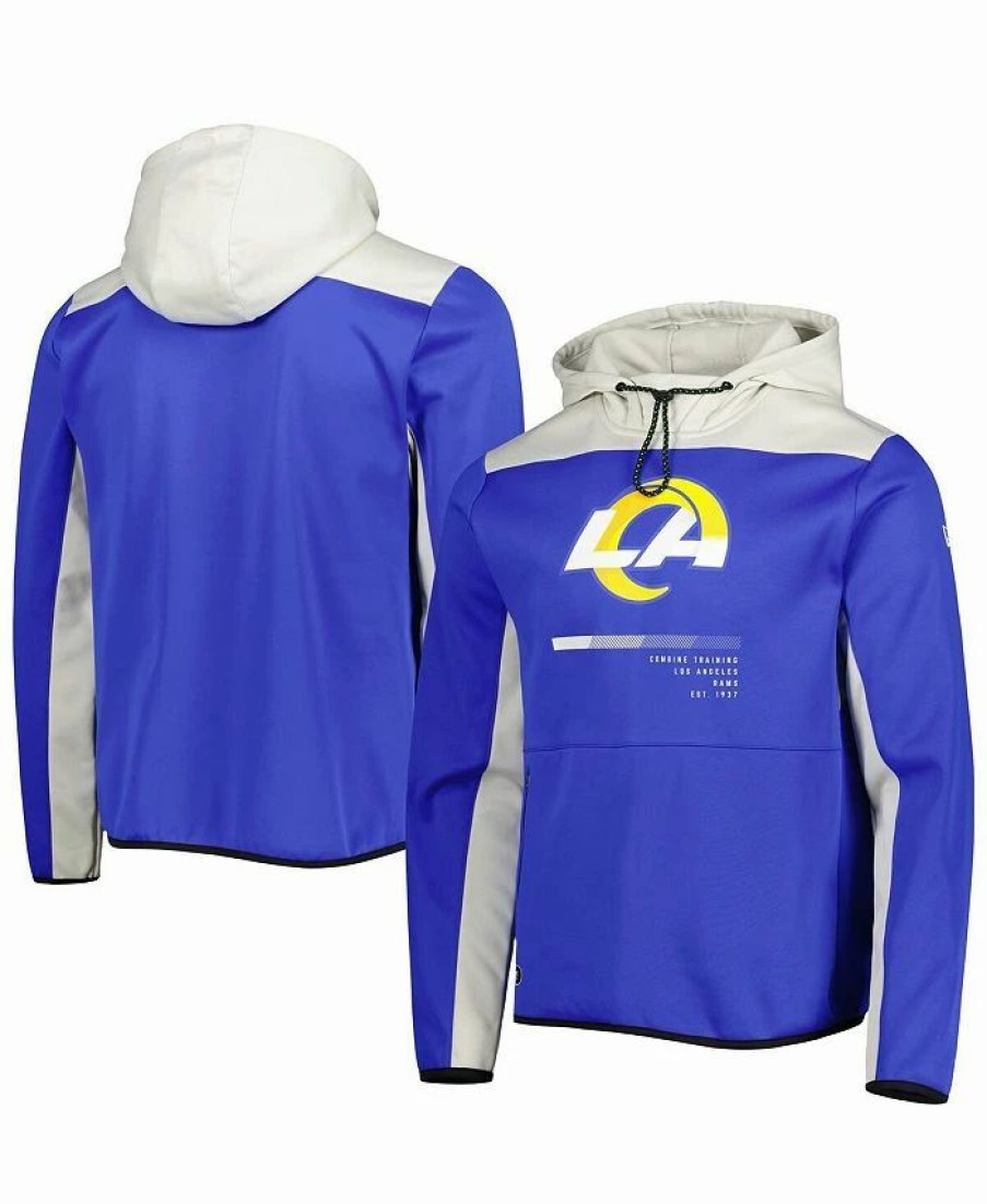 Sports Fan Shop * | New Era Men'S Los Angeles Rams Combine Authentic Hard Hitter Pullover Hoodie Royal