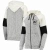 Sports Fan Shop * | Women'S Black And Cream Philadelphia Flyers Big League Space-Dye Raglan Full-Zip Hoodie Black, Cream