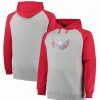 Sports Fan Shop * | Fanatics Men'S Branded Washington Capitals Big And Tall Raglan Pullover Hoodie Heathered Gray, Red