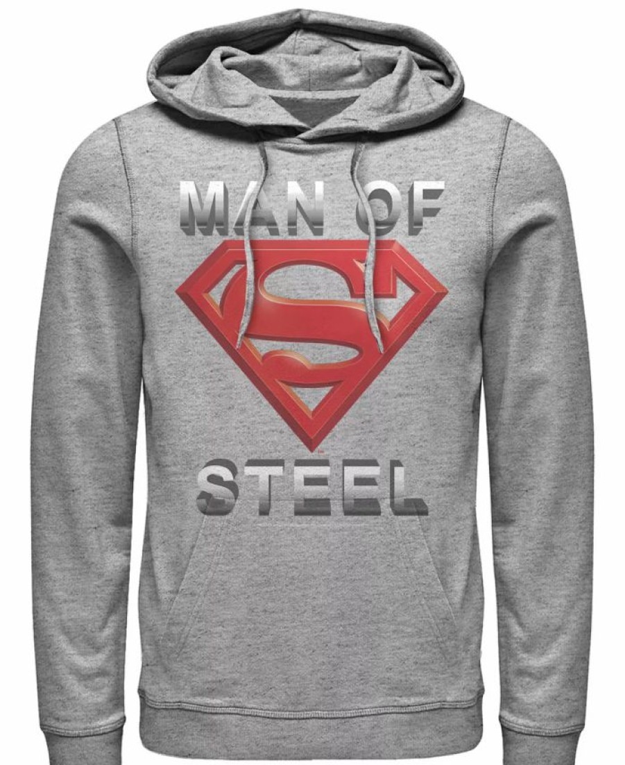 Hoodies & Sweatshirts * | Men'S Superman Scoring Shield Fleece Hoodie Athletic Heather