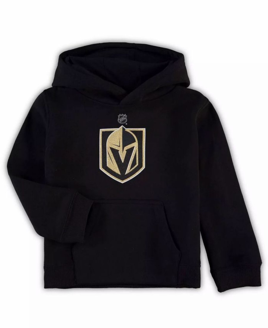 Sports Fan Shop * | Outerstuff Little Boys Vegas Golden Knights Primary Logo Pullover Hoodie Black