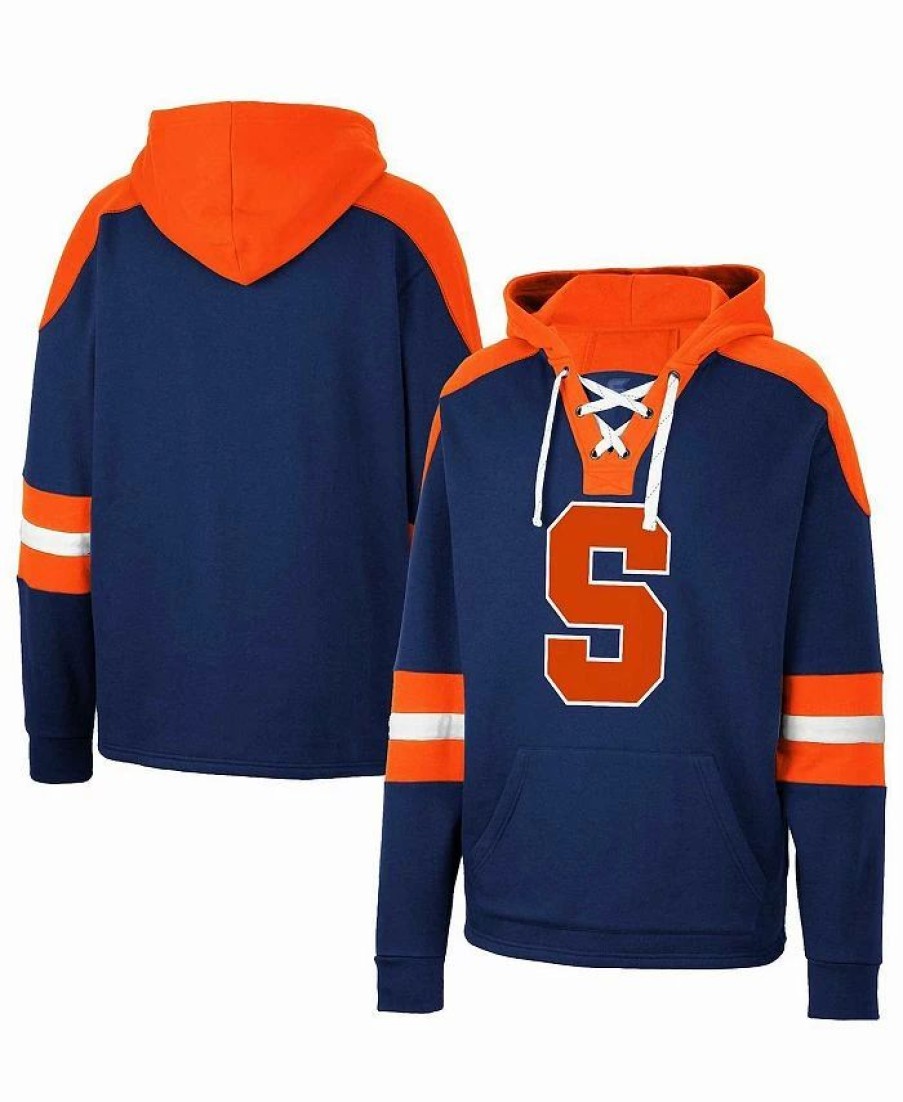 Sports Fan Shop * | Men'S Syracuse Orange Lace-Up 4.0 Pullover Hoodie Navy