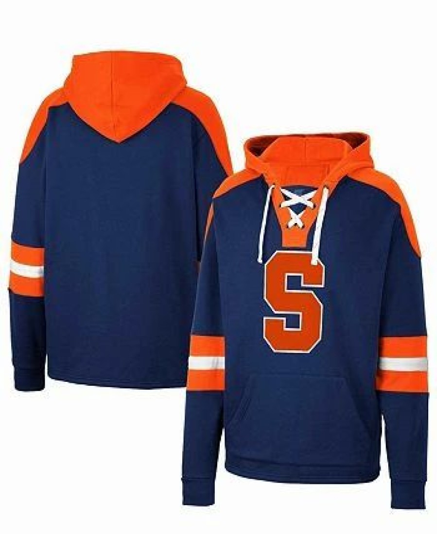 Sports Fan Shop * | Men'S Syracuse Orange Lace-Up 4.0 Pullover Hoodie Navy