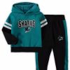 Sports Fan Shop * | Outerstuff Toddler Boys And Girls San Jose Sharks Miracle On Ice Raglan Pullover Hoodie And Pants Set Teal, Black