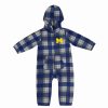 Sports Fan Shop * | Infant Boys And Girls Michigan Wolverines Farays Plaid Full-Zip Hoodie Jumper Navy, Gray