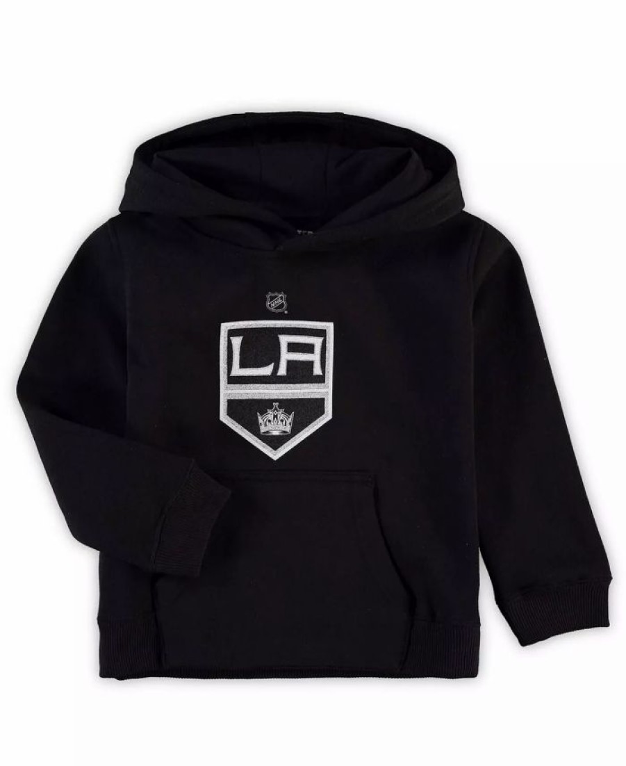 Sports Fan Shop * | Outerstuff Little Boys Los Angeles Kings Primary Logo Pullover Hoodie Black