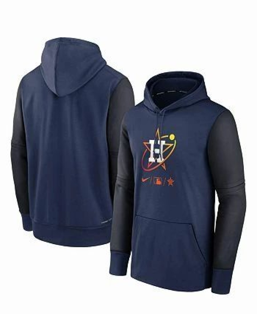 Sports Fan Shop * | Nike Men'S Houston Astros 2022 City Connect Therma Performance Pullover Hoodie Navy