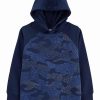 Kids * | Carter'S Big Boys Camo French Terry Pullover Hoodie Blue