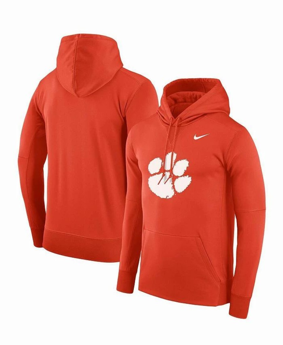 Sports Fan Shop * | Nike Men'S Clemson Tigers Performance Pullover Hoodie Orange