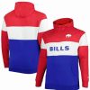 Sports Fan Shop * | New Era Men'S Buffalo Bills Big And Tall Throwback Colorblock Fleece Raglan Pullover Hoodie Royal