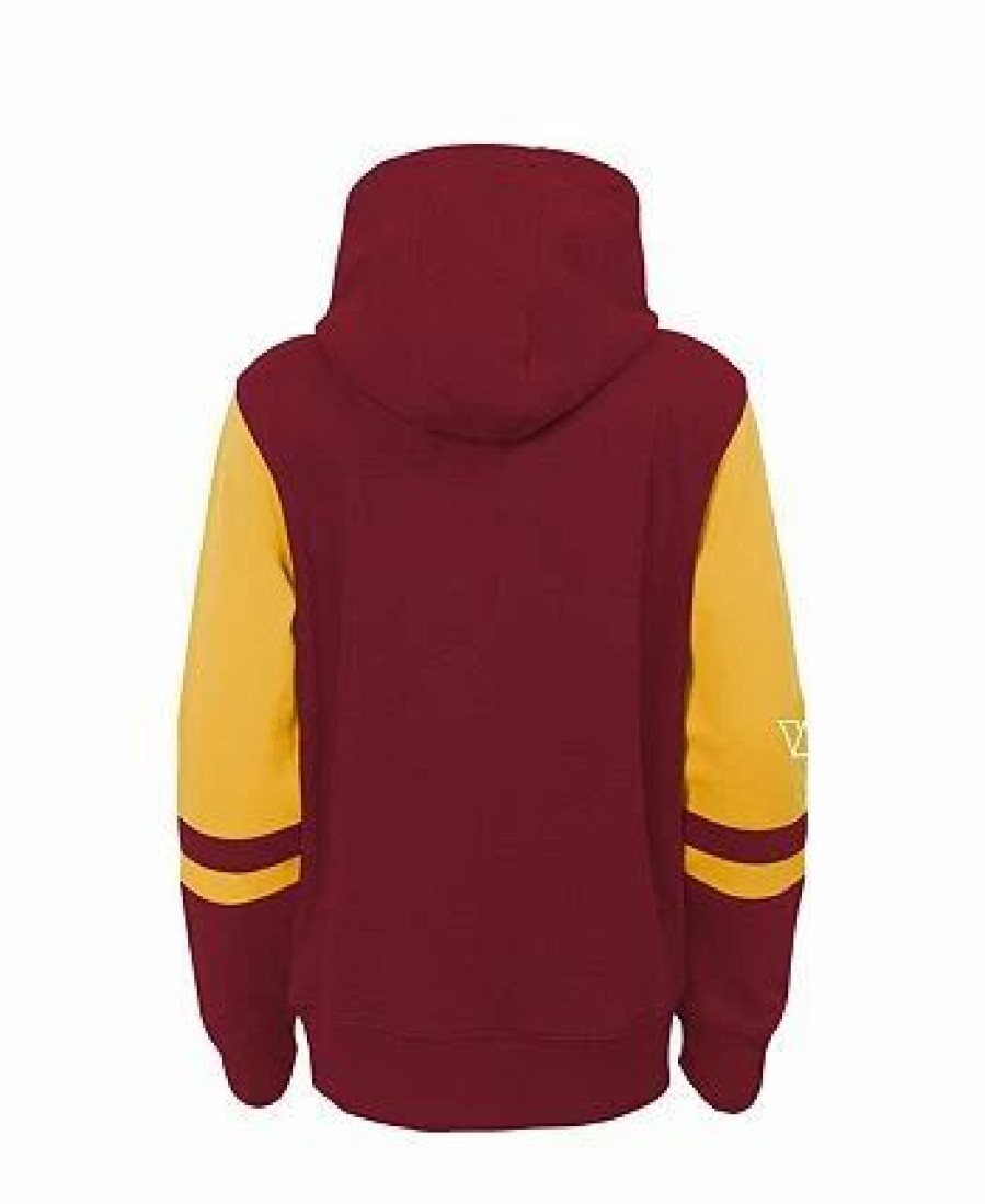 Sports Fan Shop * | Outerstuff Youth Boys Washington Commanders Logo Stadium Full-Zip Hoodie Burgundy