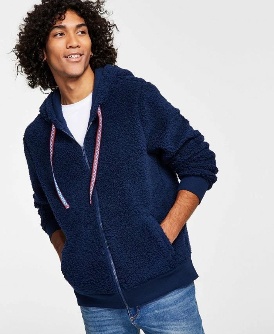 Hoodies & Sweatshirts * | Men'S Regular-Fit Full-Zip Sherpa Hoodie, Created For Macy'S