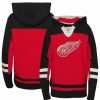 Sports Fan Shop * | Outerstuff Preschool Boys And Girls Detroit Wings Ageless Revisited Lace-Up V-Neck Pullover Hoodie Red