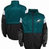 Sports Fan Shop * | Outerstuff Youth Boys Midnight Philadelphia Eagles Goal Line Stance Full-Zip Hoodie Windbreaker Green, Black