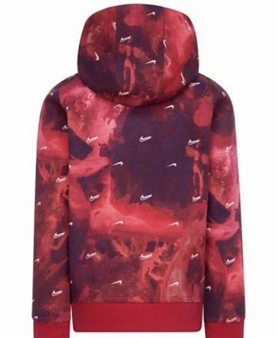 Kids * | Nike Little Boys Sportswear Club Marble Pullover Hoodie Gym Red