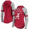 Sports Fan Shop * | Women'S Crimson And Gray Alabama Crimson Tide Yard Line Raglan Hoodie Long Sleeve T-Shirt Crimson, Gray