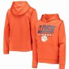 Sports Fan Shop * | Outerstuff Youth Boys Clemson Tigers Fast Pullover Hoodie Orange