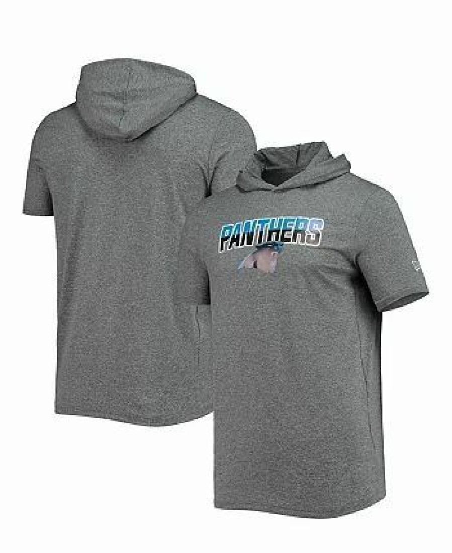 Sports Fan Shop * | New Era Men'S Heathered Carolina Panthers Team Brushed Hoodie T-Shirt Gray