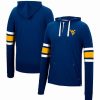 Sports Fan Shop * | Men'S West Virginia Mountaineers Lebowski Hoodie Long Sleeve T-Shirt Navy