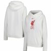 Sports Fan Shop * | Nike Women'S Liverpool Varsity Raglan Tri-Blend Pullover Hoodie White