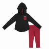 Sports Fan Shop * | Girls Toddler Arkansas Razorbacks Most Delightful Way Long Sleeve Hoodie T-Shirt And Leggings Set Black, Cardinal