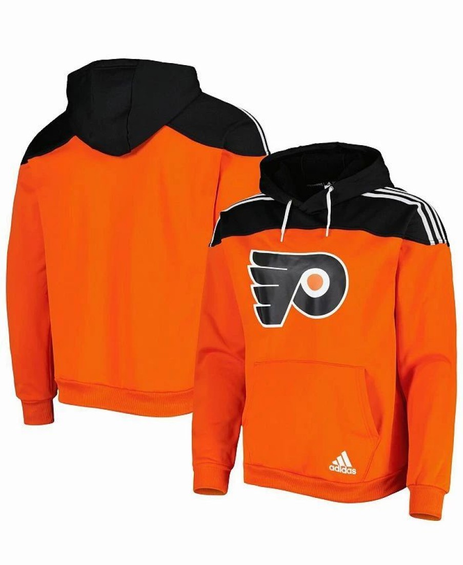 Sports Fan Shop * | Adidas Men'S Philadelphia Flyers Stadium Pullover Hoodie Orange