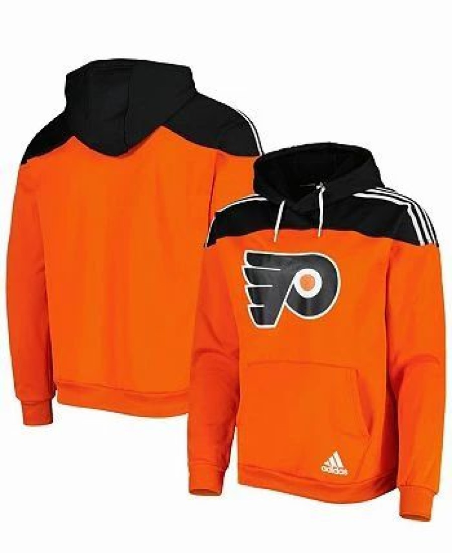 Sports Fan Shop * | Adidas Men'S Philadelphia Flyers Stadium Pullover Hoodie Orange