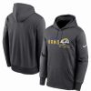 Sports Fan Shop * | Nike Men'S Los Angeles Rams Prime Logo Name Split Pullover Hoodie Anthracite