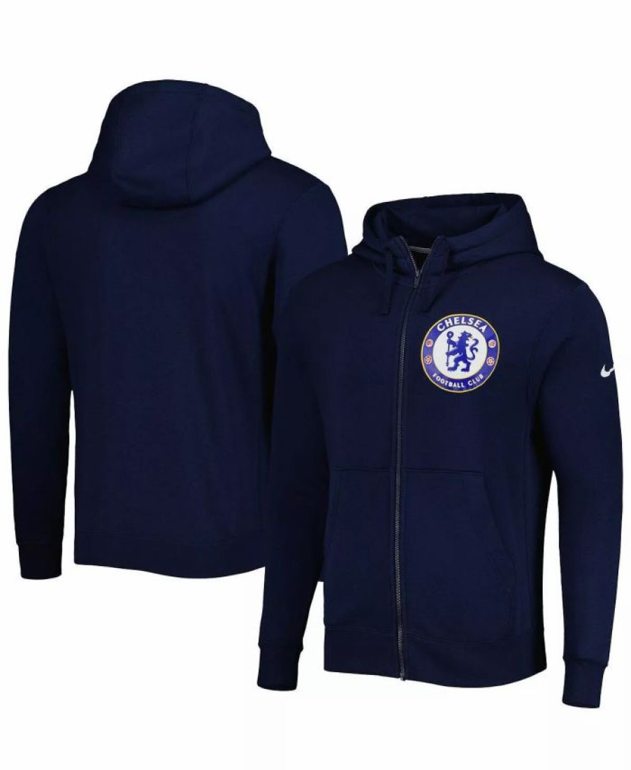 Sports Fan Shop * | Nike Men'S Chelsea Club Fleece Full-Zip Hoodie Navy