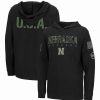 Sports Fan Shop * | Boys Youth Nebraska Huskers Oht Military-Inspired Appreciation Tango Long Sleeve Hoodie T-Shirt Black