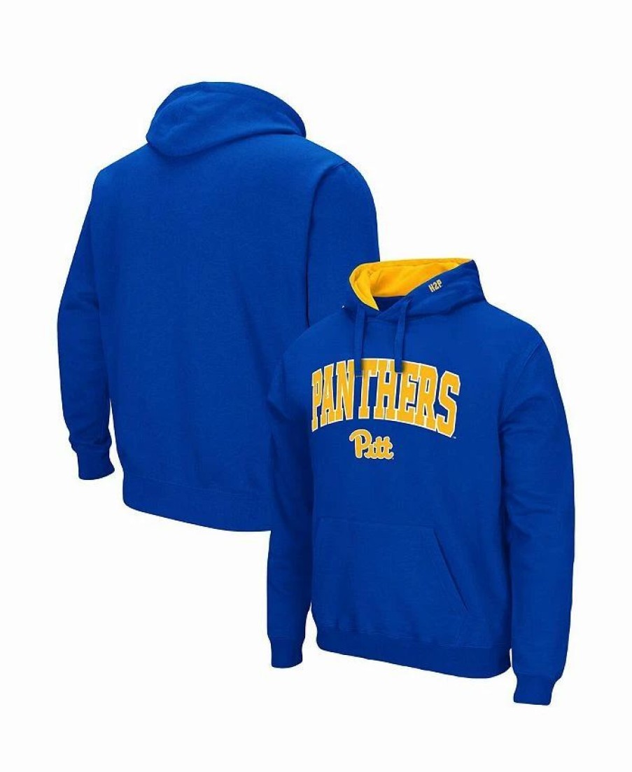 Sports Fan Shop * | Men'S Pitt Panthers Arch & Team Logo 3.0 Pullover Hoodie Royal