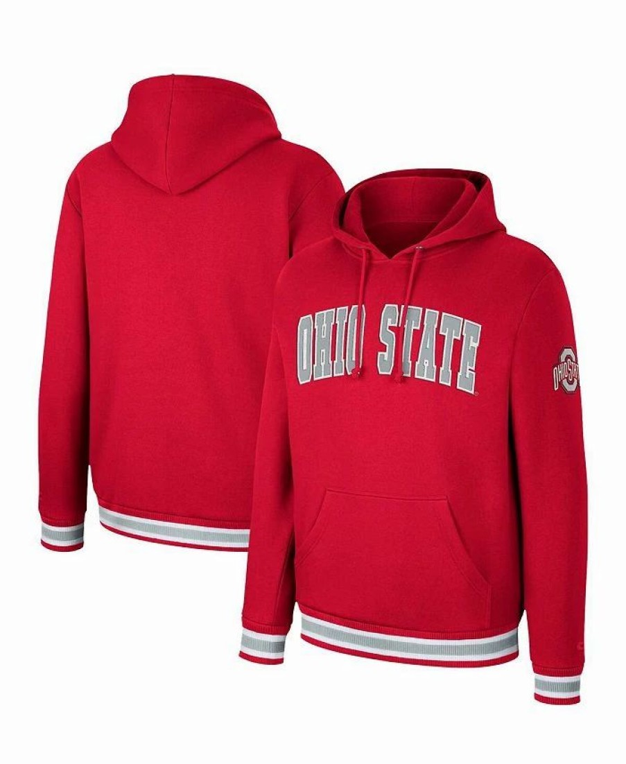 Sports Fan Shop * | Men'S Ohio State Buckeyes Varsity Arch Pullover Hoodie Scarlet